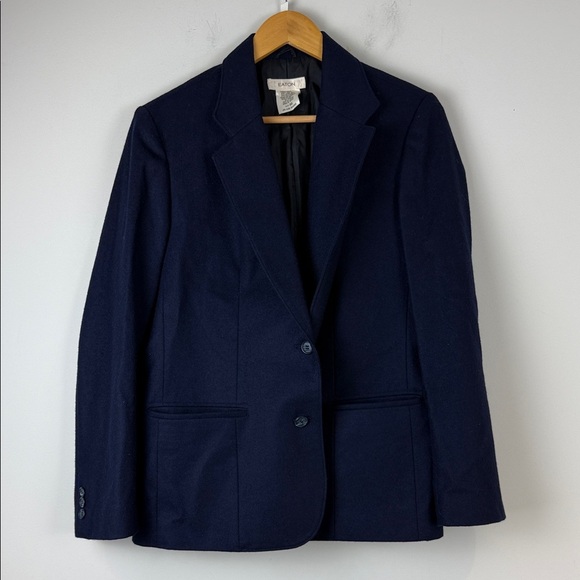 Eaton vintage Dark Blue wool Women's Blazer size 38 - Picture 1 of 6